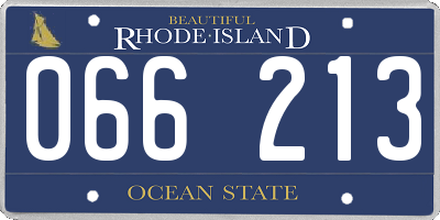 RI license plate 066213