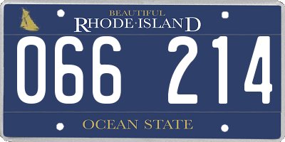RI license plate 066214