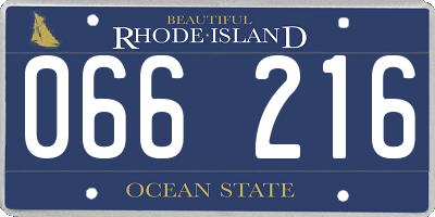 RI license plate 066216