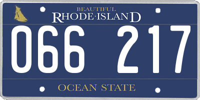 RI license plate 066217