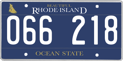 RI license plate 066218