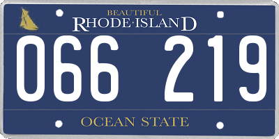 RI license plate 066219