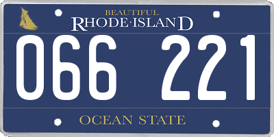 RI license plate 066221