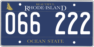 RI license plate 066222