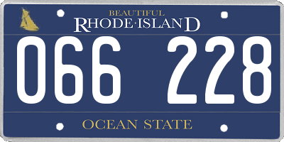 RI license plate 066228