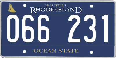 RI license plate 066231