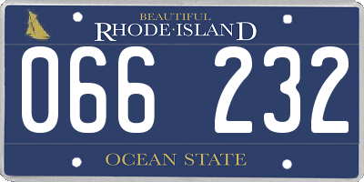 RI license plate 066232