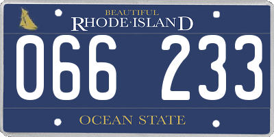 RI license plate 066233