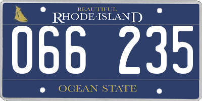 RI license plate 066235