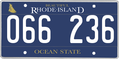 RI license plate 066236