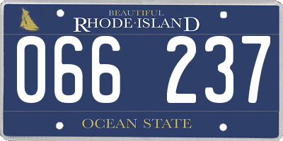 RI license plate 066237