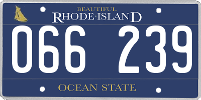 RI license plate 066239