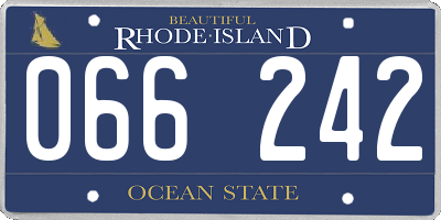 RI license plate 066242