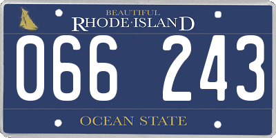RI license plate 066243