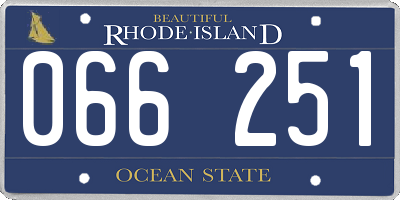 RI license plate 066251