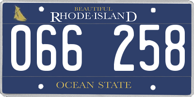 RI license plate 066258