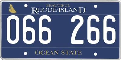 RI license plate 066266