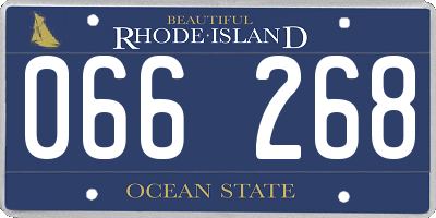RI license plate 066268