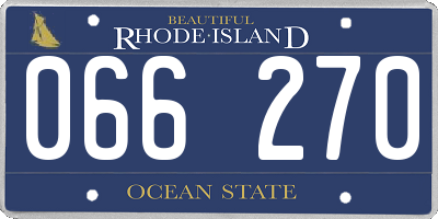 RI license plate 066270