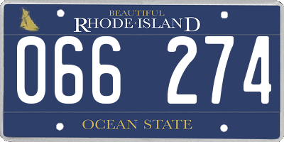 RI license plate 066274