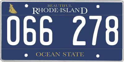 RI license plate 066278