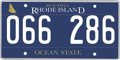 RI license plate 066286