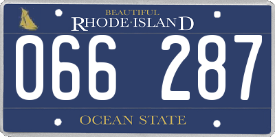 RI license plate 066287