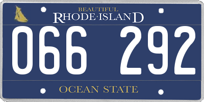 RI license plate 066292