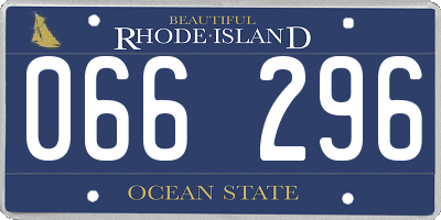RI license plate 066296