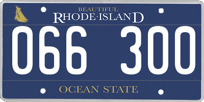 RI license plate 066300