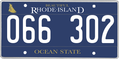 RI license plate 066302