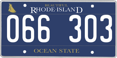 RI license plate 066303