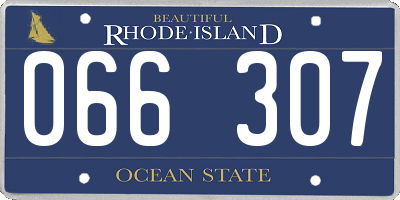 RI license plate 066307