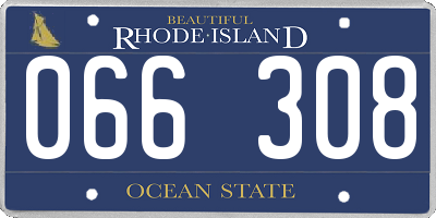 RI license plate 066308