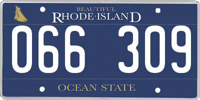 RI license plate 066309
