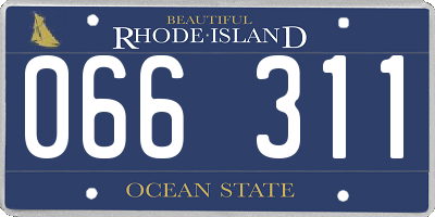 RI license plate 066311