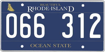 RI license plate 066312