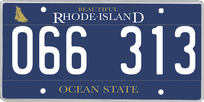 RI license plate 066313