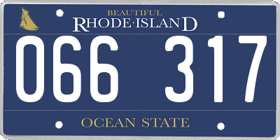 RI license plate 066317