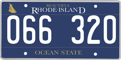 RI license plate 066320