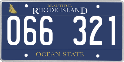 RI license plate 066321