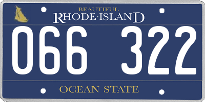 RI license plate 066322