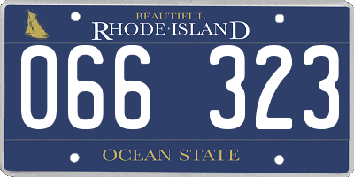 RI license plate 066323