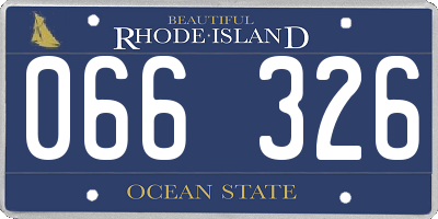 RI license plate 066326