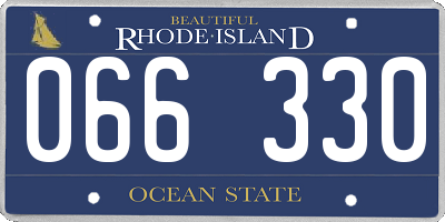 RI license plate 066330