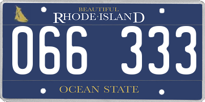 RI license plate 066333