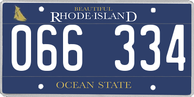RI license plate 066334