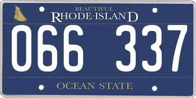 RI license plate 066337