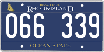 RI license plate 066339