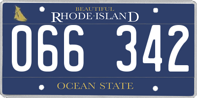 RI license plate 066342